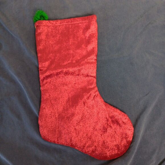 Vintage Quilted Christmas Stocking Rabbits Pheasants Holly Bells Velvet Back - Picture 4 of 7